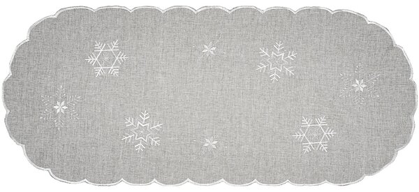 Față de masă de Crăciun Fulgii de zăpadă gri , 40x 90 cm, 40 x 90 cm