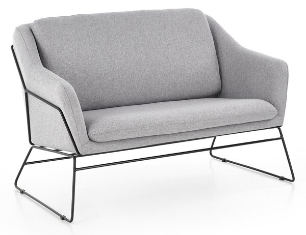 Canapea Houston 383, Numărul de locuri: 2, Gri deschis, 125x77x83cm, 42 kg, Tapiterie, Picioare: Metal