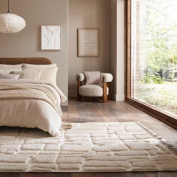 Covor crem 133x190 cm Esra Cobbled – Flair Rugs