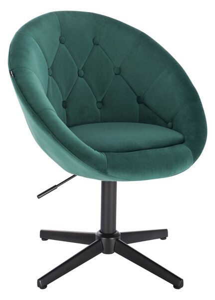 HR8516CROSS scaun Catifea Verde Bază Neagră