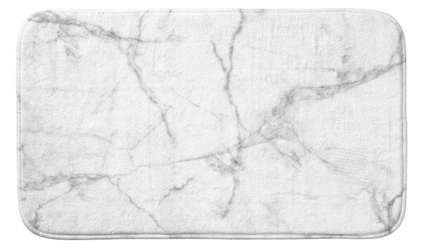 Covoraș de baie alb/gri din material textil 45x75 cm Marbre – douceur d'intérieur