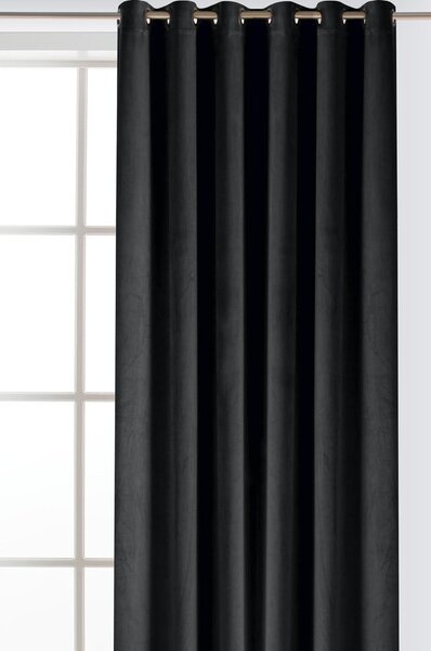 Draperie neagră dimout (semi-opacă) din catifea 400x225 cm Velto – Filumi
