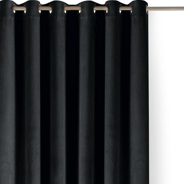 Draperie neagră dimout (semi-opacă) din catifea 400x225 cm Velto – Filumi