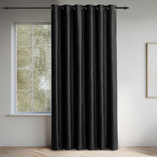 Draperie neagră dimout (semi-opacă) din catifea 400x225 cm Velto – Filumi