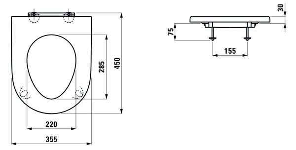 Laufen Pro Liberty husă wc pentru persoane cu dizabilități alb H8989513000001