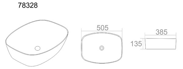 Comad Anna lavoar 50x39 cm ovale de blat gri/piatră mat UN-ANNA-MH1