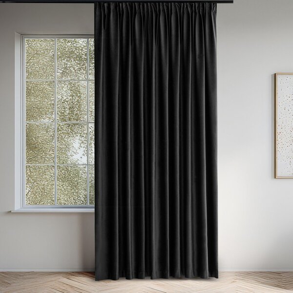 Draperie neagră dimout (semi-opacă) din catifea 200x250 cm Velto – Filumi