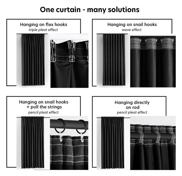 Draperie neagră dimout (semi-opacă) din catifea 200x250 cm Velto – Filumi