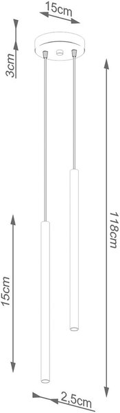 Sollux Lighting Pastelo lampă suspendată 2x8 W negru SL.1304