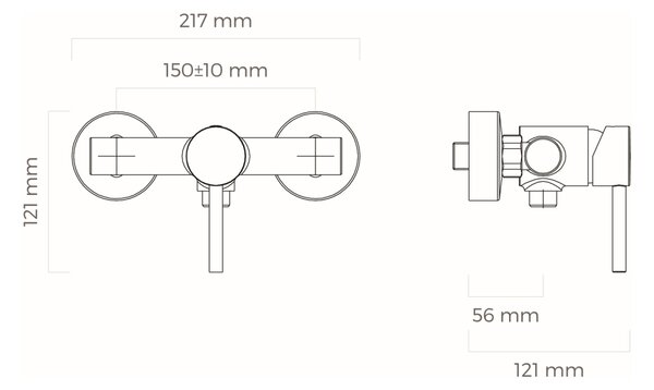 Oltens Molle baterie de duș perete crom 33000100