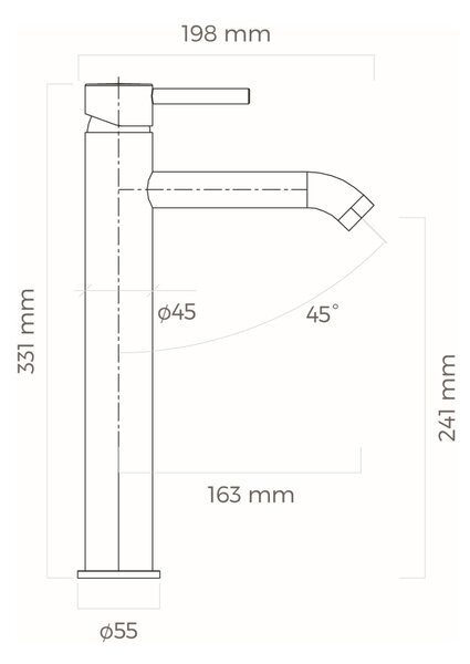 Oltens Molle baterie lavoar stativ grafit 32400400