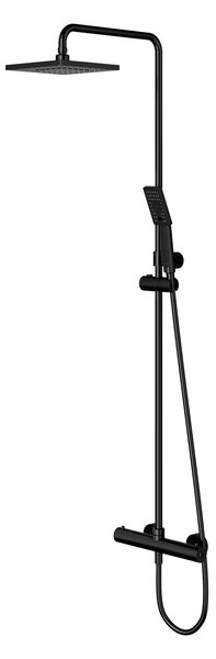 Omnires Y set de duș perete cu termostat cu duș de ploaie negru Y1244JBL