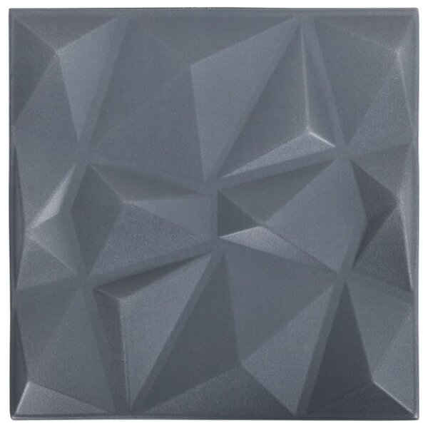 Panouri de perete 3D 12 buc. gri 50x50 cm model diamant 3 m²