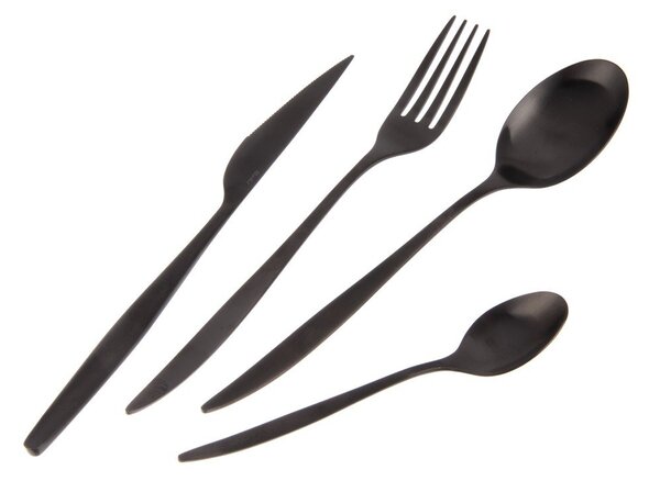 Tacâmuri negre din oțel inoxidabil 24 buc. – Orion