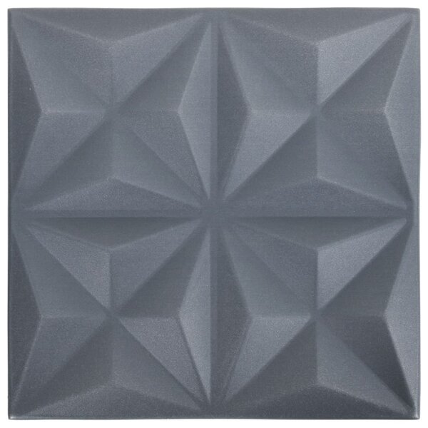 Panouri de perete 3D 48 buc. gri 50x50 cm model origami 12 m²