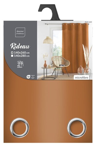 Draperie maro din microfibră 140x260 cm Absolu – douceur d'intérieur