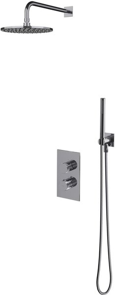Omnires Contour set de duș ascuns cu termostat cu duș de ploaie crom SYSCT11CR