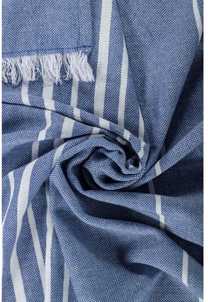 Pătură albastră din bumbac 150x200 cm Solene – Tiseco Home Studio
