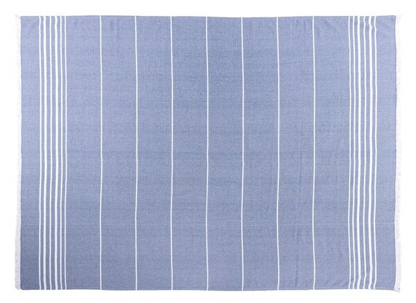 Pătură albastră din bumbac 150x200 cm Solene – Tiseco Home Studio