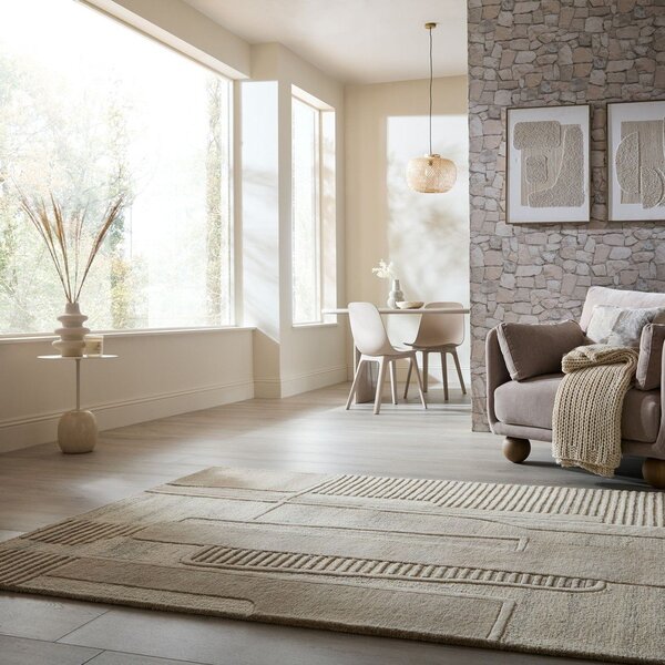 Covor grej țesut manual din lână 140x200 cm Lira – Flair Rugs