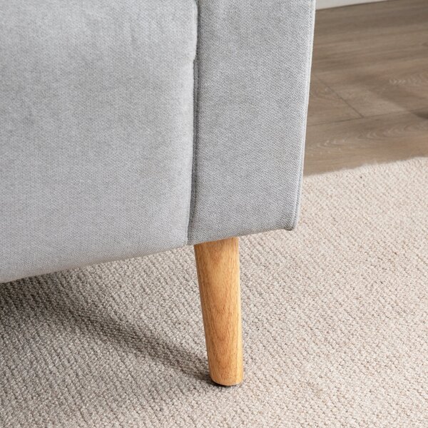 HOMCOM Canapea Compacta 2 Locuri Design Modern, Spate Matlasat, Gri | Aosom Romania