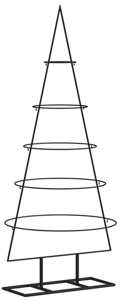 Brad de Crăciun din metal pentru decor, negru, 125 cm
