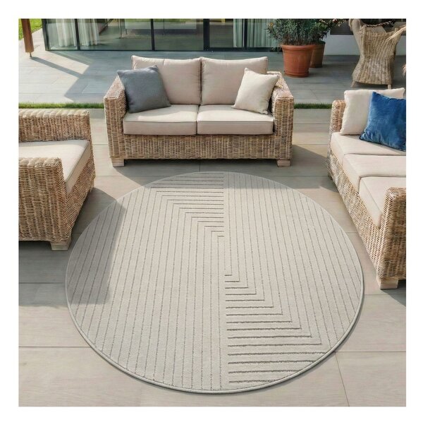 Covor pentru exterior și interior crem rotund ø 120 cm Nova 1202 – Ayyildiz Carpets