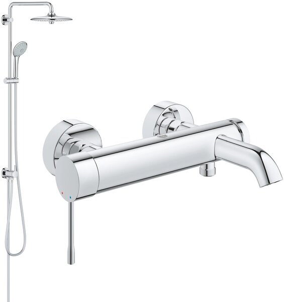 Set set de duș Grohe Euphoria 27421002, baterie cadă-duș Grohe Essence 33624001