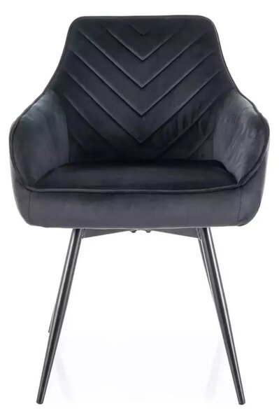 Scaun SERVIO, negru - Bluvel 19, stofa catifelata/metal, 55x58x88 cm
