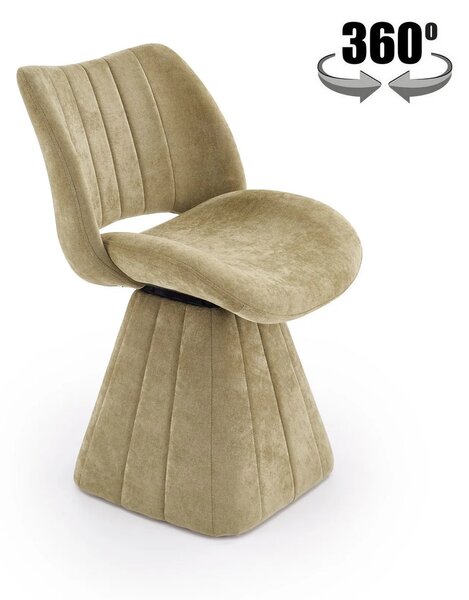 Scaun rotativ K613, stofa clasica verde olive, 53x60x87 cm
