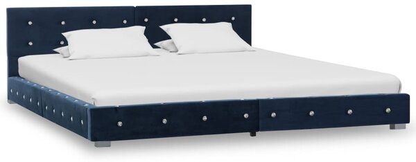 Cadru de pat, albastru, 180 x 200 cm, catifea