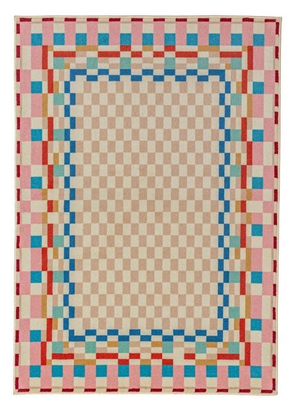 Covor din amestesc de lână 140x200 cm Checkered Border – Flair Rugs