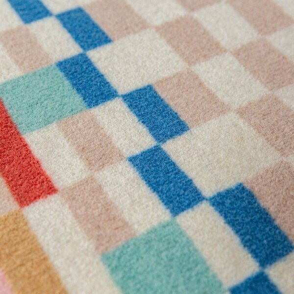 Covor tip traversă din amestesc de lână 80x300 cm Checkered Border – Flair Rugs