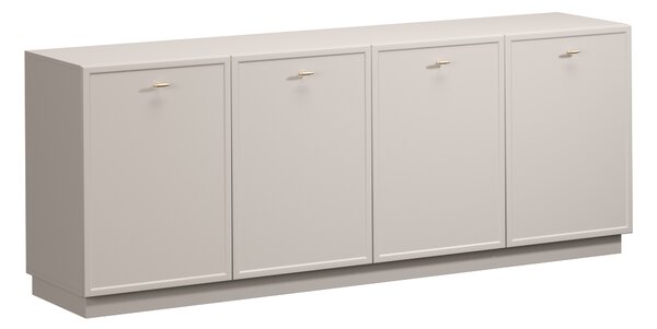 Comodă cu patru uși Lorini 200 cm - cașmir / mânere aurii T-bar
