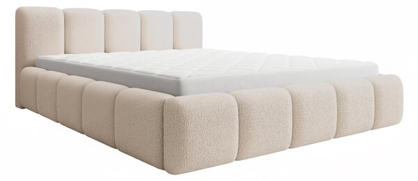 Pat tapițat Tesia 160x200 cu ladă depozitare - bukla bej Quelle 03