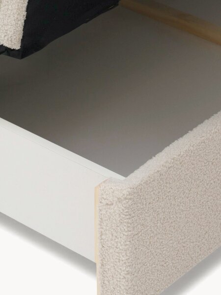 Canapea extensibilă Nido 3 locuri 140 cm cu ladă de depozitare - boucle bej deschis Quelle 03