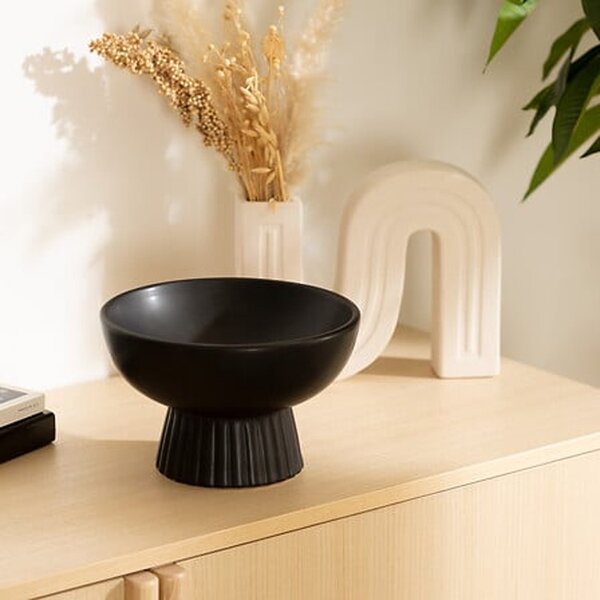 Bol decorativ, Lorvion, Negru, 22x22x14 cm