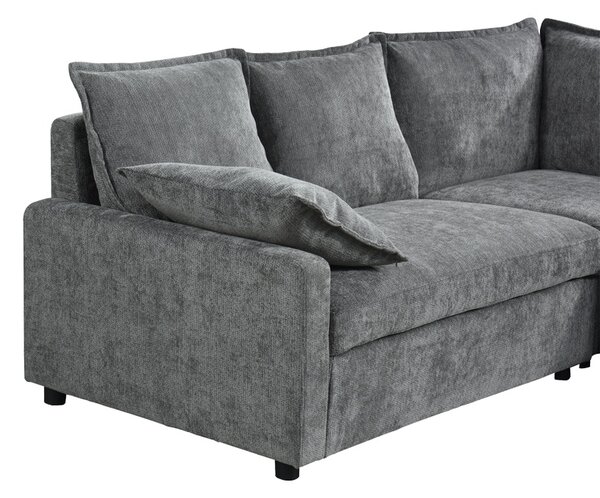 Coltar extensibil, Lounivo, Antracit, 215x215x84 cm