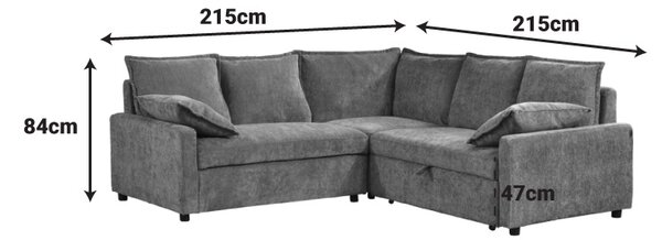 Coltar extensibil, Lounivo, Antracit, 215x215x84 cm