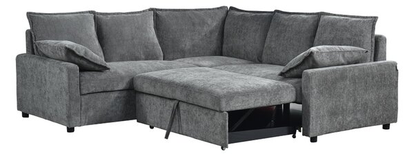 Coltar extensibil, Lounivo, Antracit, 215x215x84 cm