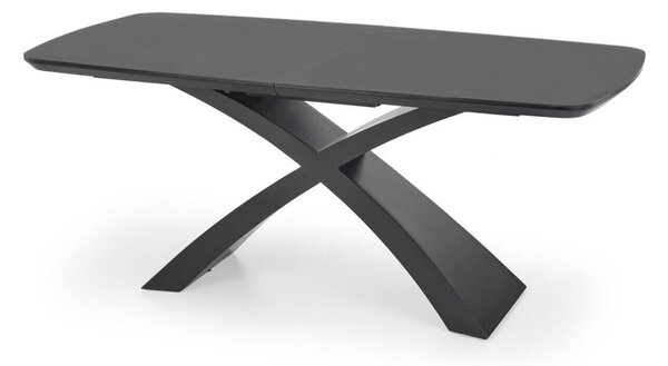 Masă Houston 1239Gri inchis, Negru, 8x9x18cm, ExtensieExtensie, MDF, Sticlă călită, MDF