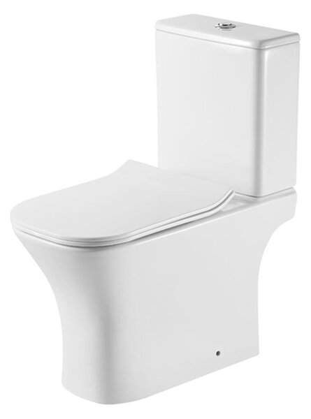 Set vas WC cu rezervor alb T2065 capac cu inchidere lenta, rimless