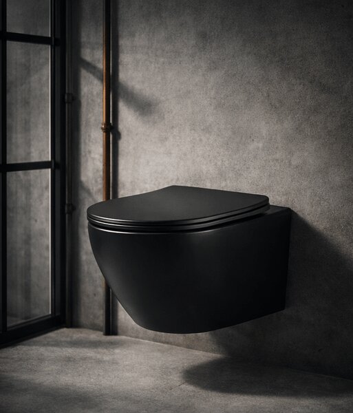 Vas WC suspendat W206MB negru mat capac duroplast cu amortizor