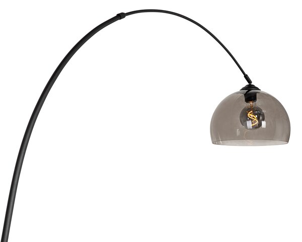 Lampa arcada moderna neagra cu sticla fumurie - Arc