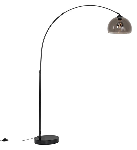 Lampa arcada moderna neagra cu sticla fumurie - Arc
