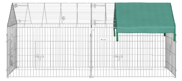 PawHut Țarc pentru Animale cu Învelitoare și Uși, 220x103x103 cm, Verde | Aosom Romania