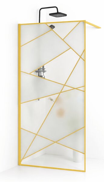 Paravan dus walk-in sticla securizata 8 mm Laser Gold 90x190