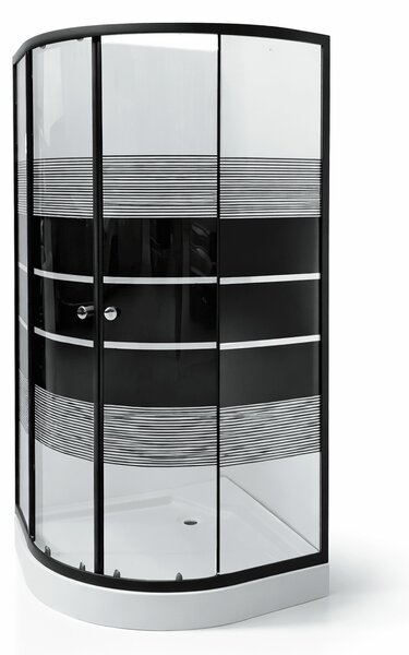 Cabina dus rama neagra 90x90, sticla securizata 5mm. Cadita este inclusa in pret!
