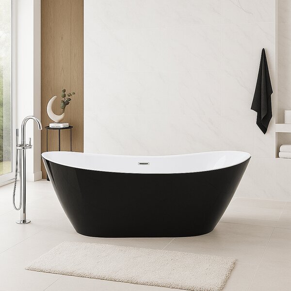 Cada baie freestanding Bari 1700 Neagra