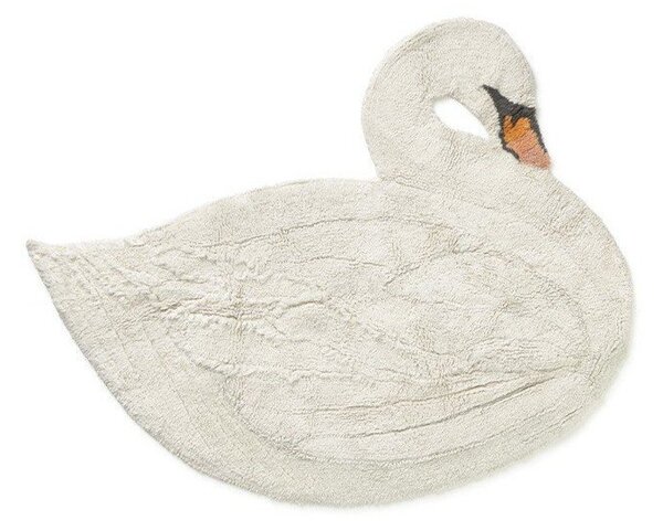 Covor pentru copii crem lavabil/țesut manual din bumbac 100x120 cm Swan – Lorena Canals